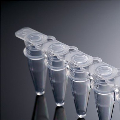 0.2 ml 8-paskowe probówki do PCR z PP z płaskim wieczkiem do użytku laboratoryjnego
